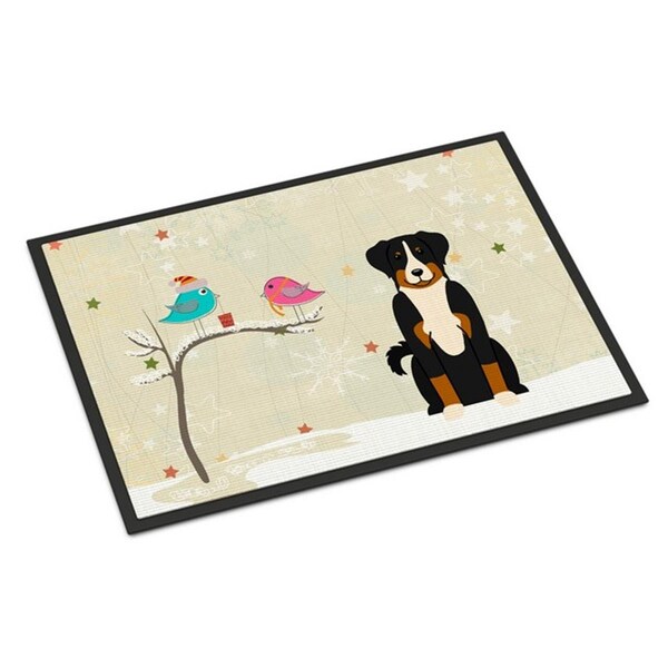 Carolines Treasures Christmas Presents Between Friends Appenzeller Sennenhund Indoor or Outdoor Mat, 24 x 0.25 x 36 in. BB2515JMAT - main